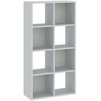 8-compartment bookcase in white color 61 cm - Catchy