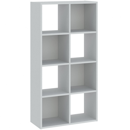 8-compartment bookcase in white color 61 cm - Catchy