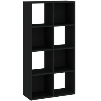 8-compartment bookcase in black color 61 cm - Catchy