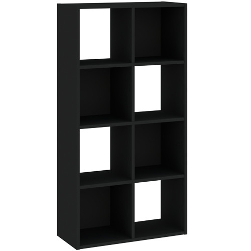 8-compartment bookcase in black color 61 cm - Catchy