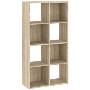 8-compartment bookcase in oak finish 61 cm - Catchy