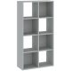 8-compartment bookcase in grey color 61 cm - Catchy