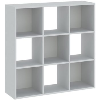 9-compartment bookcase in white color 91 cm - Catchy