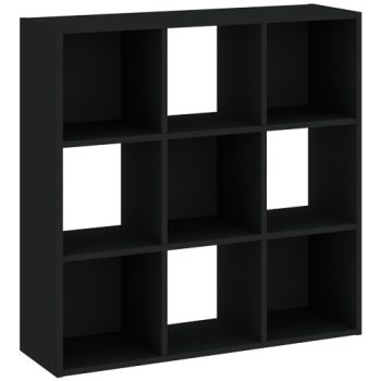 9-compartment bookcase in black color 91 cm - Catchy