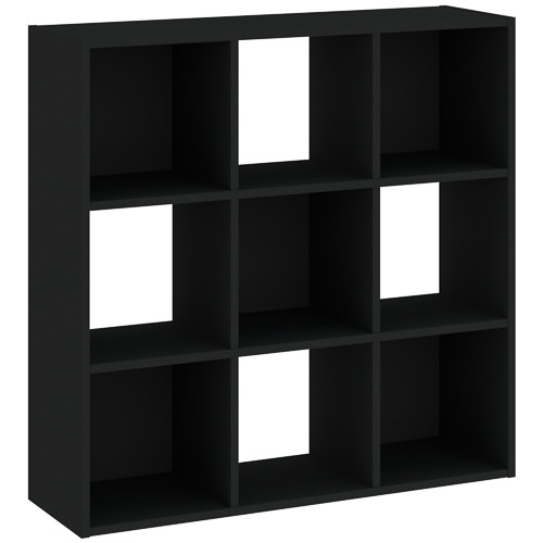 9-compartment bookcase in black color 91 cm - Catchy