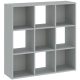9-compartment bookcase in grey color 91 cm - Catchy