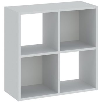 4-compartment bookcase in white color 61.5 cm - Catchy