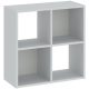 4-compartment bookcase in white color 61.5 cm - Catchy