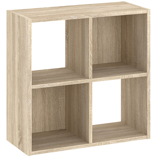4-compartment bookcase in oak finish 61.5 cm - Catchy