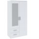 Kétajtós Tükrös Gardróbszekrény Fehér Színben. TAMINA 100 cm.