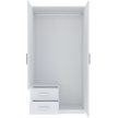 Kétajtós Tükrös Gardróbszekrény Fehér Színben. TAMINA 100 cm.