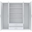 Gardróbszekrény Fehér Színben 4 Ajtóval és 2 Fiókkal. Tamina 200 cm.