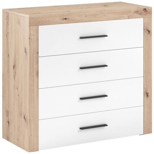 GAMA chest of drawers 4 drawers oak and white