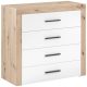 GAMA chest of drawers 4 drawers oak and white