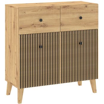 Wardrobe BERNO 150 cm anthracite and oak