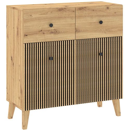 Wardrobe BERNO 150 cm anthracite and oak