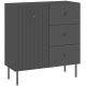 VIENA Chest of Drawers Black 91 cm