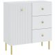 VIENA Chest of Drawers White/Gold 91 cm
