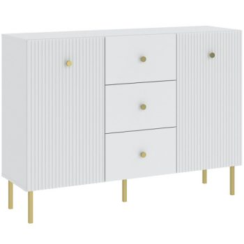   Chest of drawers in white color 77 cm with 1 door and 3 drawers - Linea