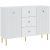 Chest of drawers in white color 77 cm with 1 door and 3 drawers - Linea