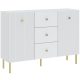 Chest of drawers in white color 77 cm with 1 door and 3 drawers - Linea