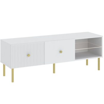 Tv Állvány Fehér Színben. VIENA LOWBOARD 135 cm.