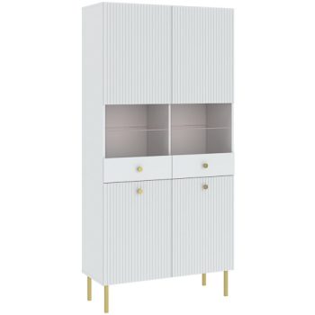 Fehér Színű Vitrin Üveg Betéttel. VIENA 91 cm.