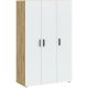 Wardrobe BASIC TWO 110 cm oak and white 3 doors