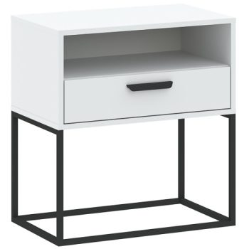 CADRO NR4 Bedside Table with Drawer White 60 cm
