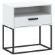 CADRO NR4 Bedside Table with Drawer White 60 cm