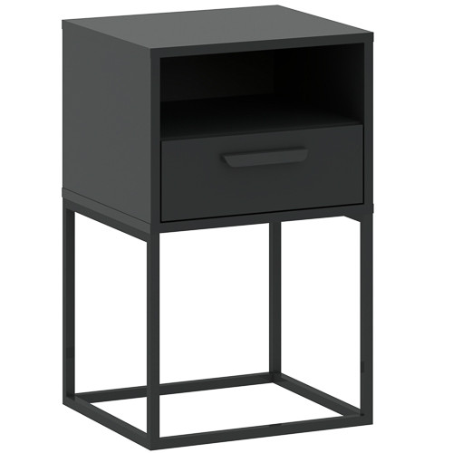 CADRO NR5 Bedside Table with Drawer Dark Grey 40 cm Push-to-Open