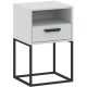 CADRO NR5 Bedside Table with Drawer White 40 cm Push-to-Open