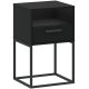 CADRO NR5 Bedside Table with Drawer Black 40 cm Push-to-Open