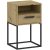 CADRO NR5 Bedside Table with Drawer Oak 40 cm Push-to-Open