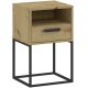 CADRO NR5 Bedside Table with Drawer Oak 40 cm Push-to-Open