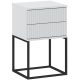 CADRO NR8 Bedside Table 2 Drawers White 40 cm Push-to-Open
