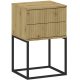 CADRO NR8 Bedside Table 2 Drawers Oak 40 cm Push-to-Open