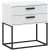 CADRO NR6 Bedside Table 2 Drawers White 60 cm