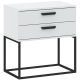 CADRO NR6 Bedside Table 2 Drawers White 60 cm