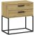 CADRO NR6 Bedside Table 2 Drawers Oak 60 cm