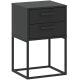 CADRO NR9 Bedside Table 2 Drawers Black 40 cm