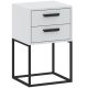 CADRO NR9 Bedside Table 2 Drawers White 40 cm