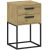 CADRO NR9 Bedside Table 2 Drawers Oak 40 cm
