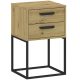 CADRO NR9 Bedside Table 2 Drawers Oak 40 cm