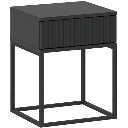 CADRO NR1 Bedside Table Black 40 cm Push-to-Open