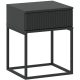 CADRO NR1 Bedside Table Black 40 cm Push-to-Open