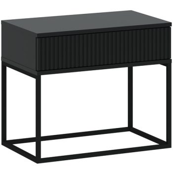 CADRO NR2 Bedside Table Black 60 cm Push-to-Open