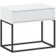 CADRO NR2 Bedside Table White 60 cm Push-to-Open
