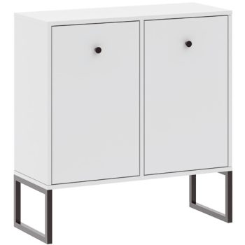 2 Ajtós Komód Fehér Színben. LINEA 77 cm.