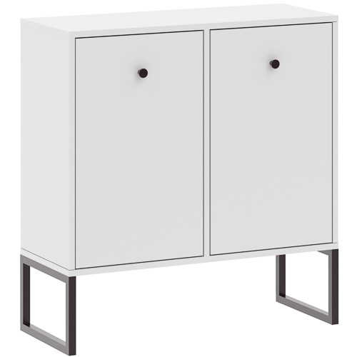 2 Ajtós Komód Fehér Színben. LINEA 77 cm.